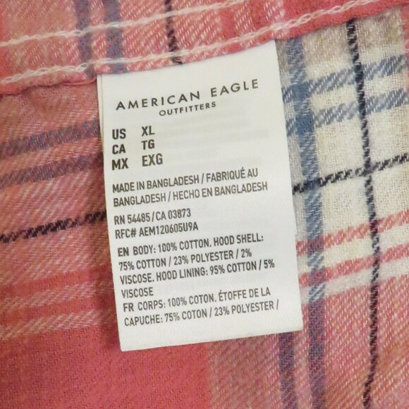 American Eagle Hooded Flannel Overshirt. Size XL. Super Soft. - Picture 3 of 4